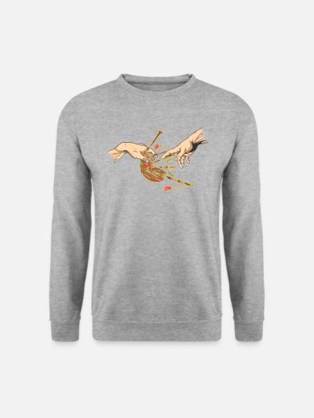 Dudelsack Musik Dudelsackspieler Schottland - Unisex Pullover - Weißgrau meliert