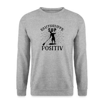 SUP Surfer Stand Up Paddle Surfing blood type sup - Unisex Sweatshirt - salt & pepper - Front - Alina (178cm) & Michal (187cm)