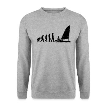 EVOLUTION Segeln Segel Segler Schiff Yacht Boot - Unisex Pullover - Weißgrau meliert - Vorne - Alina (178cm) & Michal (187cm)