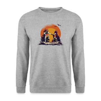 Motorcycle motocross motorsport offroad motocross - Unisex Sweatshirt - salt & pepper - Front - Alina (178cm) & Michal (187cm)