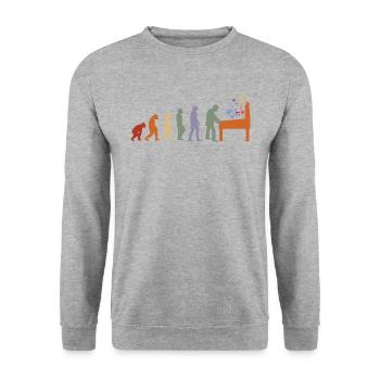 Jeu d'arcade flipper flipper rétro - Sweat-shirt Unisexe - gris chiné - Devant - Alina (178cm) & Michal (187cm)