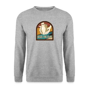 Pottery potters wheel potter handmade pottery - Unisex Sweatshirt - salt & pepper - Front - Alina (178cm) & Michal (187cm)