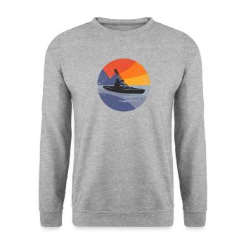 KAYAK CANOE RAFTING PADDLE BOAT Kayaking Vintage - Unisex Sweatshirt - salt & pepper - Front - Alina (178cm) & Michal (187cm)