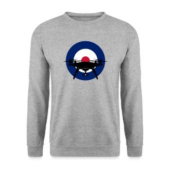 Drone pilot security drone with camera - Unisex Sweatshirt - salt & pepper - Front - Alina (178cm) & Michal (187cm)