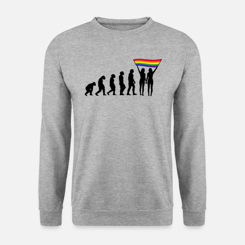 LGBTQ evolution lesbian pride lesbian flag - Unisex Sweatshirt - salt & pepper