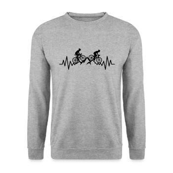 Cyclocross Bike Rennrad MTB Mountainbike - Unisex Pullover - Weißgrau meliert - Vorne - Alina (178cm) & Michal (187cm)