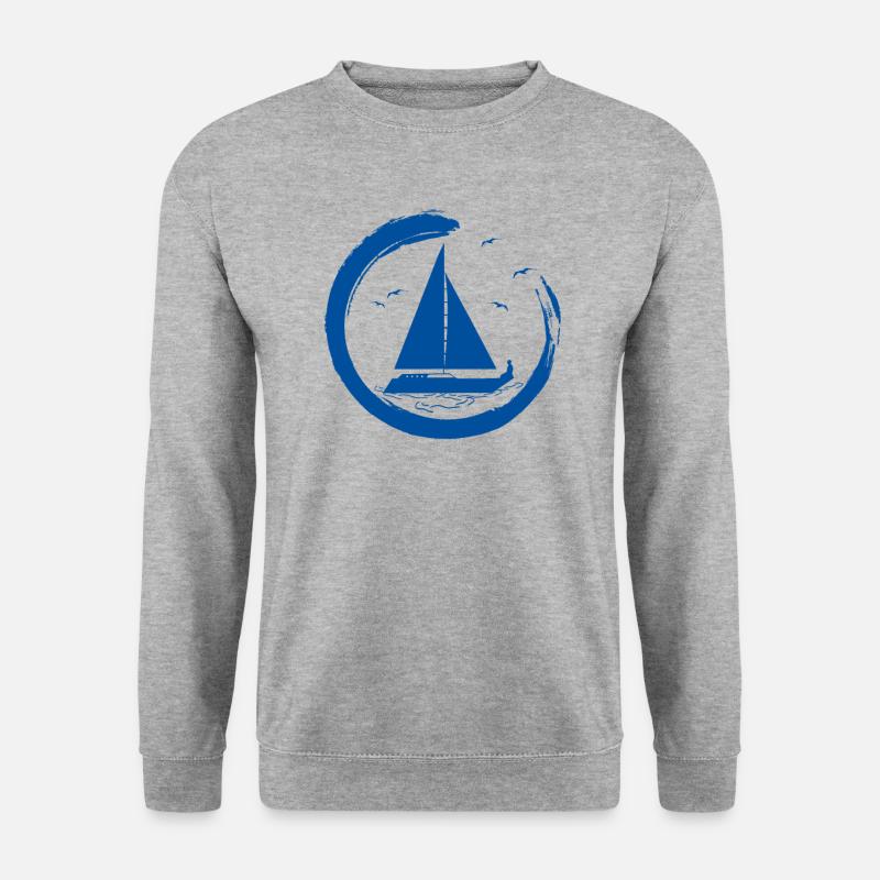 Segler Segel Boot Segelschiff Segelyacht Yachting - Unisex Pullover - Weißgrau meliert