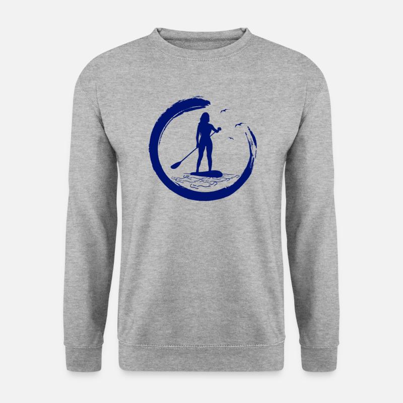 SUP paddleboarding Stand Up Paddle Damen supboard - Unisex Pullover - Weißgrau meliert