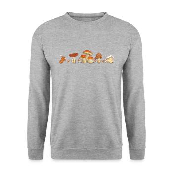 Pilze Züchten Pilzsammler Mushroom Züchter - Unisex Pullover - Weißgrau meliert - Vorne - Alina (178cm) & Michal (187cm)