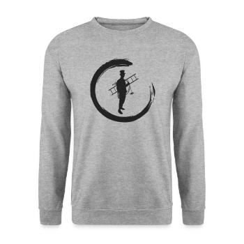 Ramoneur avec balai de balayage d’échelle de toit - Sweat-shirt Unisexe - gris chiné - Devant - Alina (178cm) & Michal (187cm)