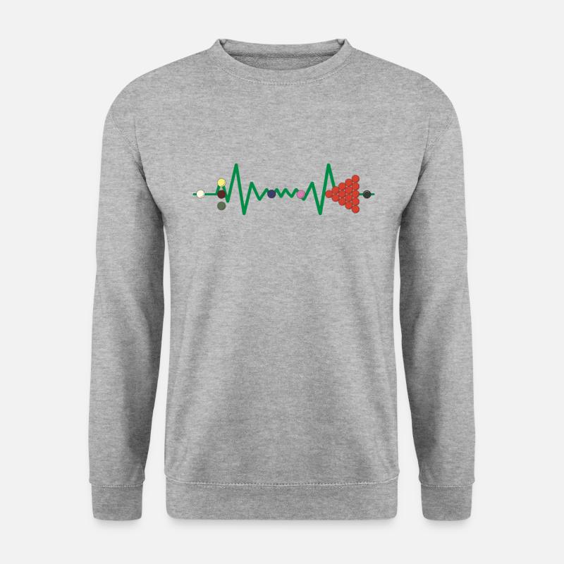 Snooker Spiel gamer Snooker-tisch Snookerkugeln - Unisex Pullover - Weißgrau meliert
