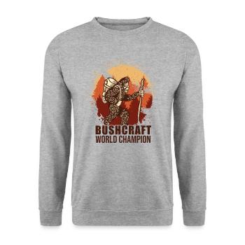 Bushcrafter Survival Camping en plein air - Sweat-shirt Unisexe - gris chiné - Devant - Alina (178cm) & Michal (187cm)