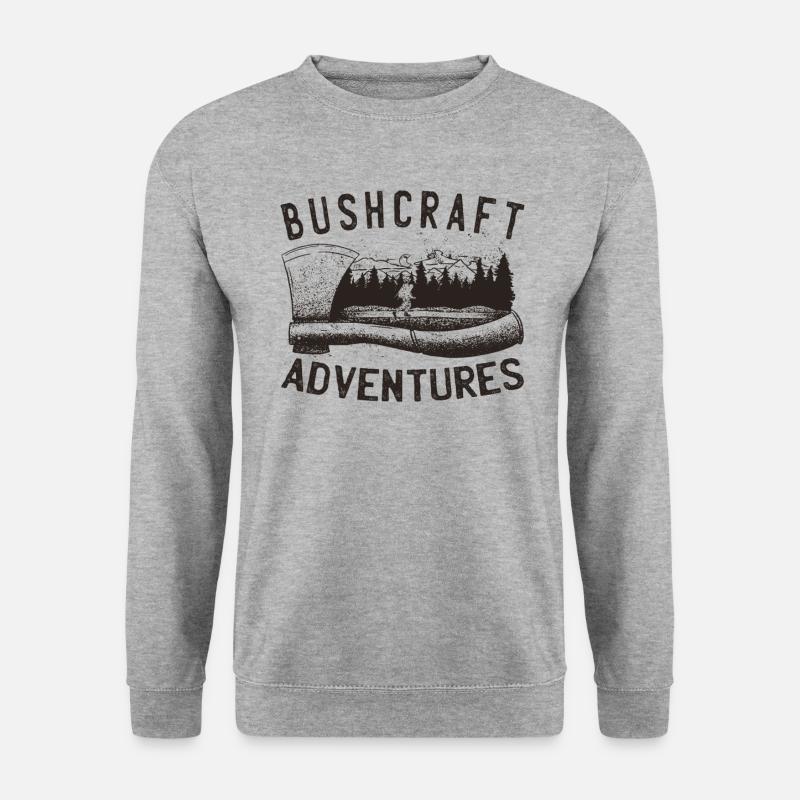 Bushcrafter Survival offroads Outdoor-Camping - Unisex Pullover - Weißgrau meliert