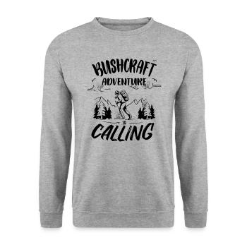 Bushcrafter Survival Hiking Outdoor Camping - Unisex Sweatshirt - salt & pepper - Front - Alina (178cm) & Michal (187cm)