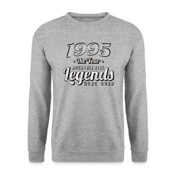 MTB-Mountainbiker 1995 Born Birthday MTB - Unisex Sweatshirt - salt & pepper - Front - Alina (178cm) & Michal (187cm)