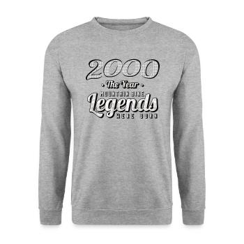MTB-Mountainbiker 2000 Vintage Birthday MTB - Unisex Sweatshirt - salt & pepper - Front - Alina (178cm) & Michal (187cm)