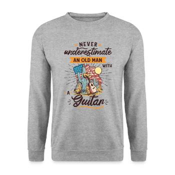 Gitarre Gitarristen Instrument Musik AKUSTISCHE - Unisex Pullover - Weißgrau meliert - Vorne - Alina (178cm) & Michal (187cm)