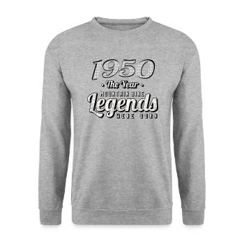 VTT-Mountainbiker 1950 Naissance Anniversaire VTT - Sweat-shirt Unisexe - gris chiné - Devant - Alina (178cm) & Michal (187cm)