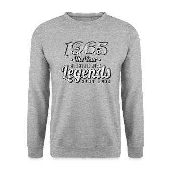VTT-Mountainbiker 1965 Naissance Anniversaire VTT - Sweat-shirt Unisexe - gris chiné - Devant - Alina (178cm) & Michal (187cm)