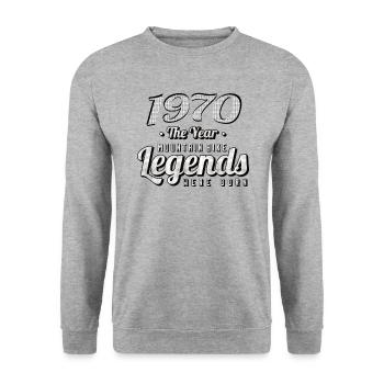 VTT-Mountainbiker 1970 Né Anniversaire VTT - Sweat-shirt Unisexe - gris chiné - Devant - Alina (178cm) & Michal (187cm)
