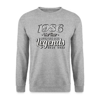 MTB-Mountainbiker 1986 Born Birthday MTB - Unisex Sweatshirt - salt & pepper - Front - Alina (178cm) & Michal (187cm)