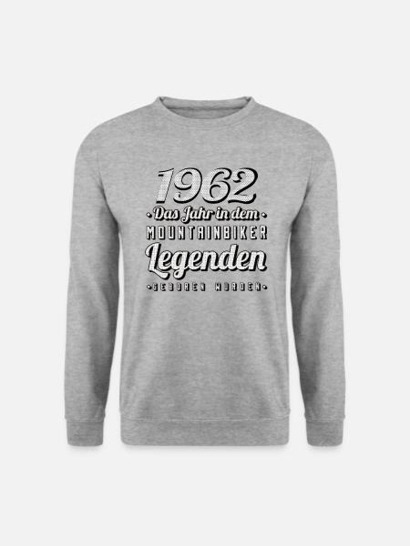 MTB-Mountainbiker 1962 Jahrgang Geburtstag MTB - Unisex Pullover - Weißgrau meliert