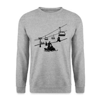 Conducteur de motoneige Motoneige Motoneige - Sweat-shirt Unisexe - gris chiné - Devant - Alina (178cm) & Michal (187cm)