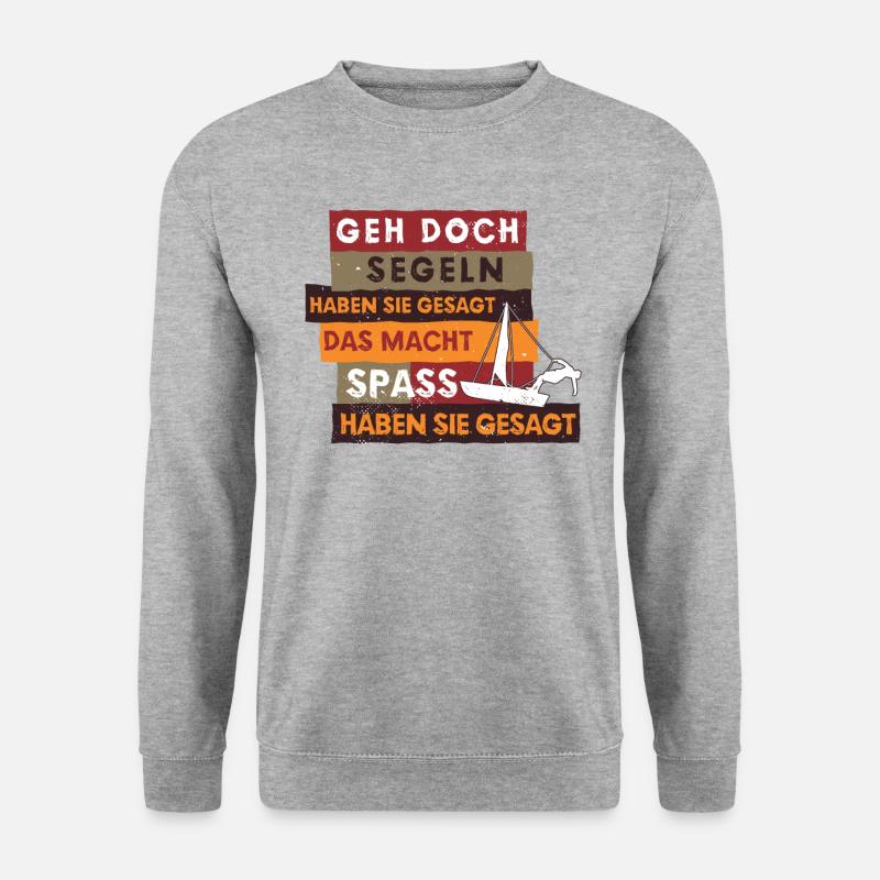 Segler Segel-Boot Segelschiff Segelyacht - Unisex Pullover - Weißgrau meliert