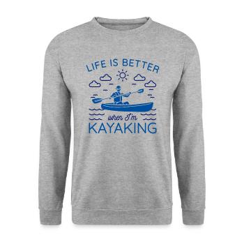 KAYAKS CANOE RAFTING PADDLE BOAT Kayaking KAYAKING KAYAK - Unisex Sweatshirt - salt & pepper - Front - Alina (178cm) & Michal (187cm)