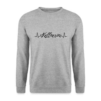 Gastronom-Wirt Herzschlag Kellnerin - Unisex Pullover - Weißgrau meliert - Vorne - Alina (178cm) & Michal (187cm)