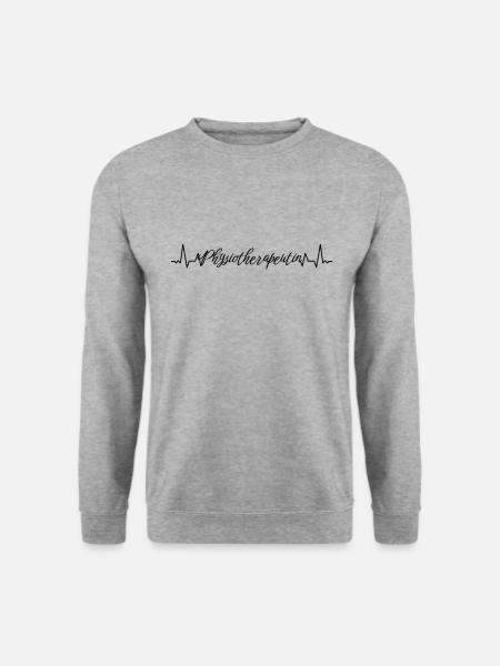 Therapeut Herzschlag Physiotherapeutin - Unisex Pullover - Weißgrau meliert