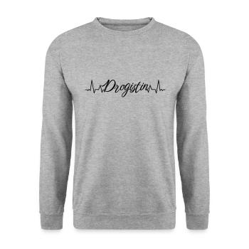 Apotheker Herzschlag Drogistin - Unisex Pullover - Weißgrau meliert - Vorne - Alina (178cm) & Michal (187cm)