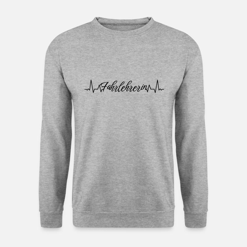 Fahrschule Herzschlag Fahrlehrerin - Unisex Pullover - Weißgrau meliert