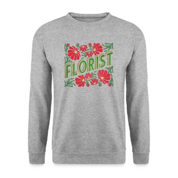 Floristik Ausbildung Gesellen Auszubildende Azubi - Unisex Pullover - Weißgrau meliert - Vorne - Alina (178cm) & Michal (187cm)
