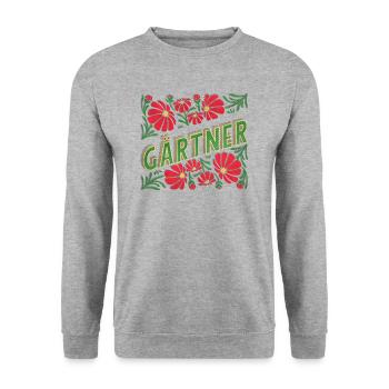 Gärtner Ausbildung Gesellen Auszubildende Hobby - Unisex Pullover - Weißgrau meliert - Vorne - Alina (178cm) & Michal (187cm)