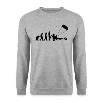 Strand-Kite Windracer Land-Kite Kite-Strandsegler - Unisex Pullover - Weißgrau meliert - Vorne - Alina (178cm) & Michal (187cm)