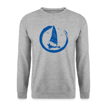 Plage Voile Windracer Land Sailers Land Sailors - Sweat-shirt Unisexe - gris chiné - Devant - Alina (178cm) & Michal (187cm)