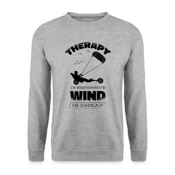 Strand-Kite Windracer Land-Kite Kite-Strandsegler - Unisex Pullover - Weißgrau meliert - Vorne - Alina (178cm) & Michal (187cm)