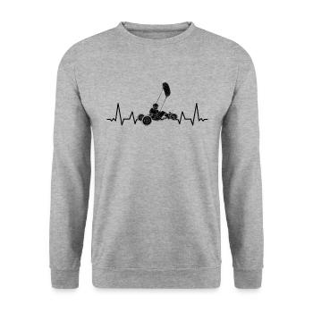 Strand-Kite Windracer Land-Kite Kite-Strandsegler - Unisex Pullover - Weißgrau meliert - Vorne - Alina (178cm) & Michal (187cm)