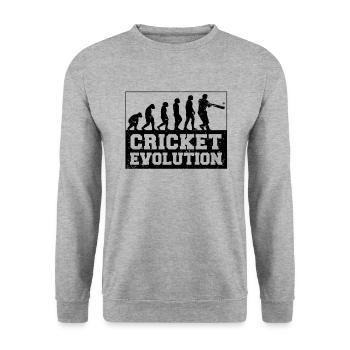 Kricketspieler Cricket-game Evolution - Unisex Pullover - Weißgrau meliert - Vorne - Alina (178cm) & Michal (187cm)