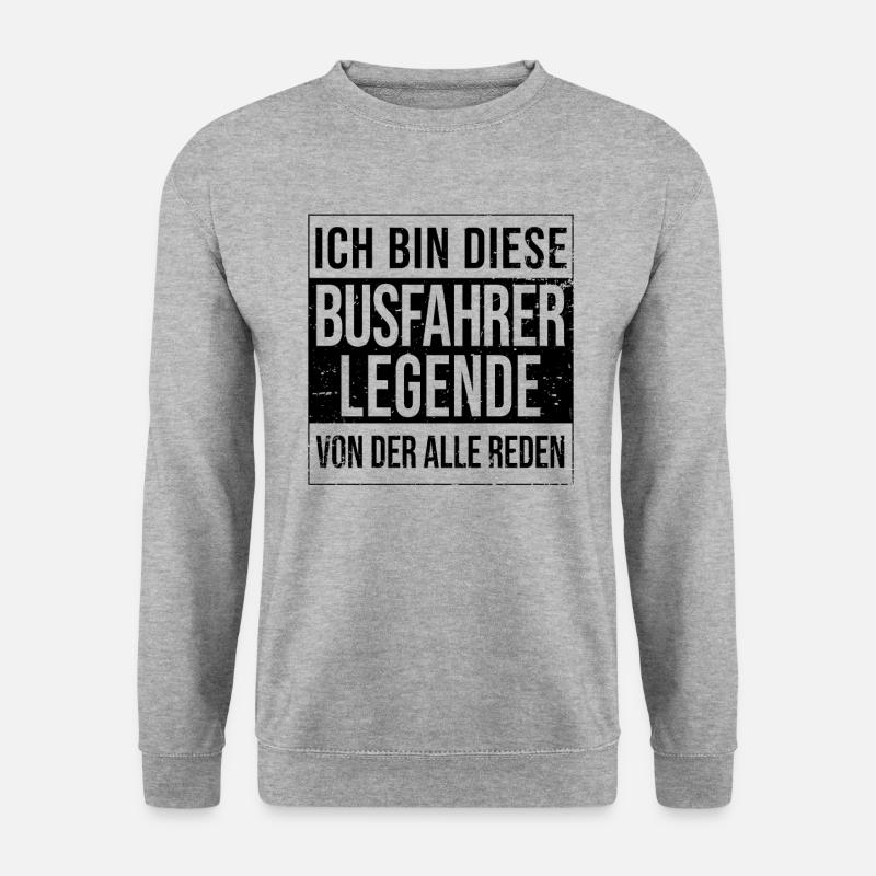 Bus-Fahrer Geburtstag geboren Legende Busfahrer - Unisex Pullover - Weißgrau meliert