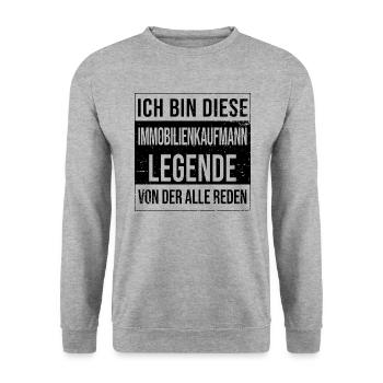 Makler Geburtstag geboren Legende - Unisex Pullover - Weißgrau meliert - Vorne - Alina (178cm) & Michal (187cm)