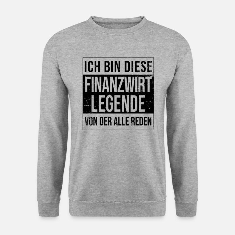 Finanzamt Geburtstag geboren Legende Finanzwirt - Unisex Pullover - Weißgrau meliert