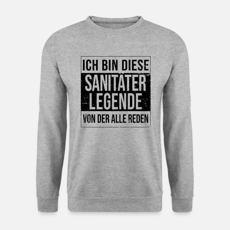 Rettungsdienst Geburtstag geboren Legende - Unisex Pullover - Weißgrau meliert