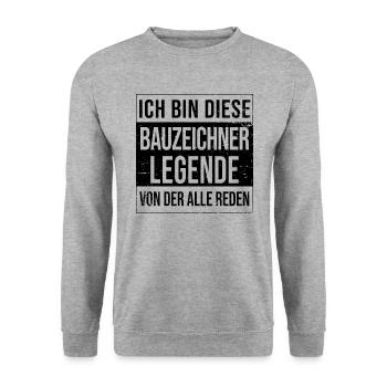Ingenieur Geburtstag geboren Legende Bauzeichner - Unisex Pullover - Weißgrau meliert - Vorne - Alina (178cm) & Michal (187cm)