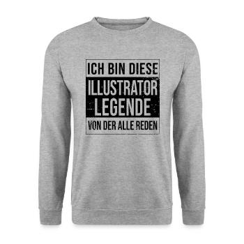 Designer Geburtstag geboren Legende Illustrator - Unisex Pullover - Weißgrau meliert - Vorne - Alina (178cm) & Michal (187cm)