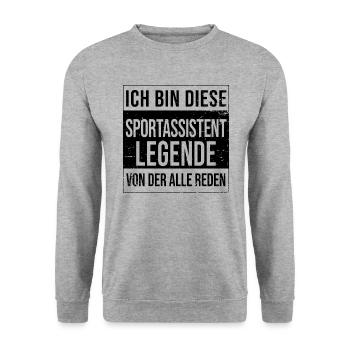 Co-Trainer Geburtstag geboren Legende - Unisex Pullover - Weißgrau meliert - Vorne - Alina (178cm) & Michal (187cm)