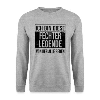 Fechten Geburtstag geboren Legende Fechter - Unisex Pullover - Weißgrau meliert - Vorne - Alina (178cm) & Michal (187cm)