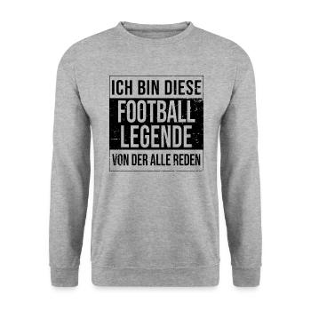 Football-Rugby Spieler Geburtstag geboren Legende - Unisex Pullover - Weißgrau meliert - Vorne - Alina (178cm) & Michal (187cm)