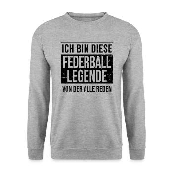 Federball-Badminton Geburtstag geboren Legende - Unisex Pullover - Weißgrau meliert - Vorne - Alina (178cm) & Michal (187cm)